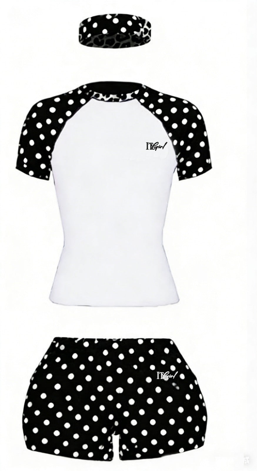 Black 3PC Polkadot Set