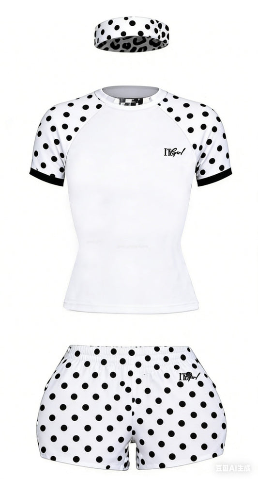 White PolkaDot 3PC Set